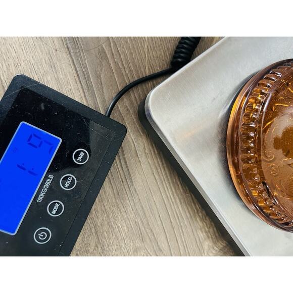 Vintage 8.5” T Tierra Amber Brown Press Cut Glass Candlestick Holder Home Decor - Picture 16 of 16